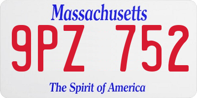 MA license plate 9PZ752