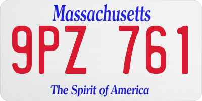 MA license plate 9PZ761