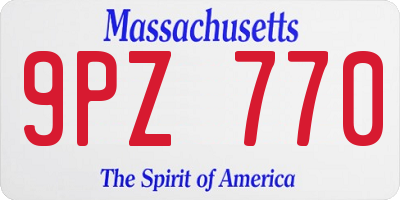 MA license plate 9PZ770