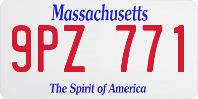 MA license plate 9PZ771