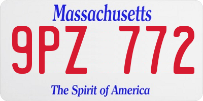 MA license plate 9PZ772