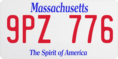 MA license plate 9PZ776