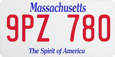 MA license plate 9PZ780