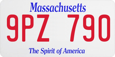 MA license plate 9PZ790
