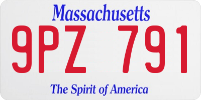 MA license plate 9PZ791