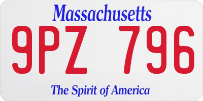 MA license plate 9PZ796