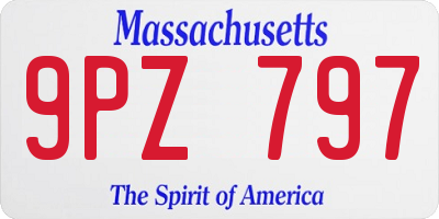 MA license plate 9PZ797