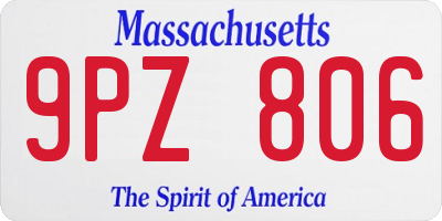MA license plate 9PZ806