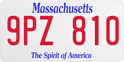 MA license plate 9PZ810