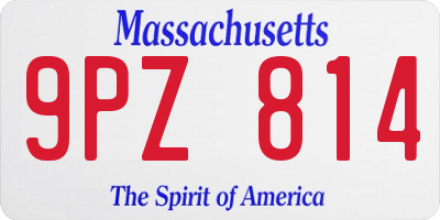 MA license plate 9PZ814