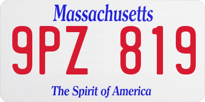 MA license plate 9PZ819
