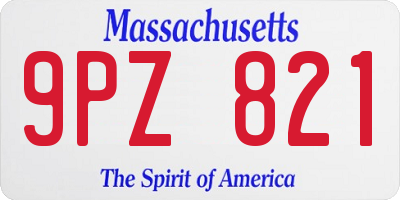 MA license plate 9PZ821