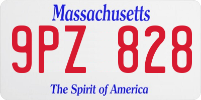 MA license plate 9PZ828