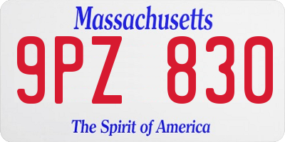 MA license plate 9PZ830