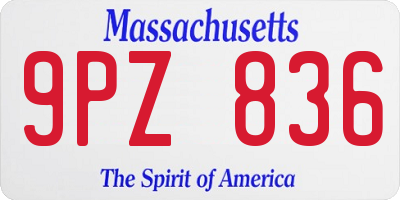 MA license plate 9PZ836