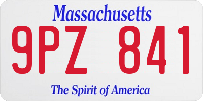 MA license plate 9PZ841