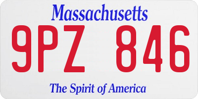 MA license plate 9PZ846