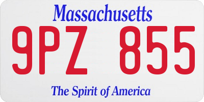 MA license plate 9PZ855