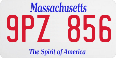 MA license plate 9PZ856