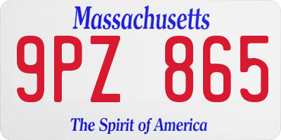 MA license plate 9PZ865