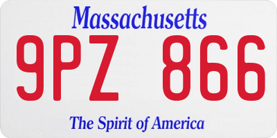 MA license plate 9PZ866
