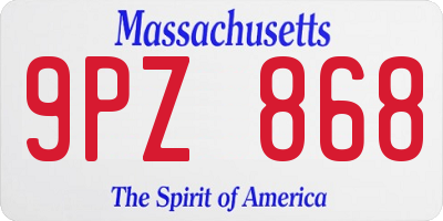 MA license plate 9PZ868