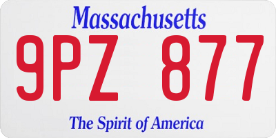 MA license plate 9PZ877