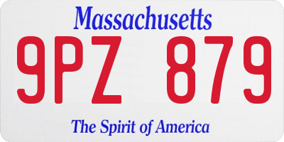 MA license plate 9PZ879