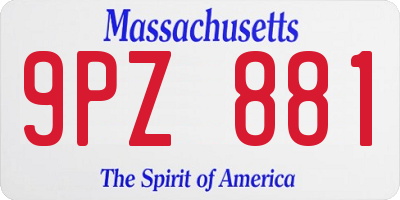 MA license plate 9PZ881
