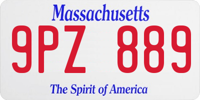 MA license plate 9PZ889
