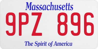 MA license plate 9PZ896