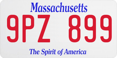 MA license plate 9PZ899