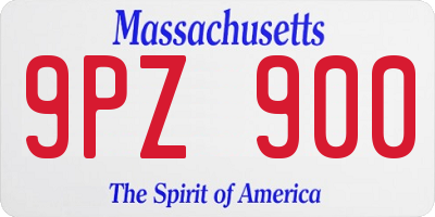 MA license plate 9PZ900