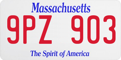 MA license plate 9PZ903