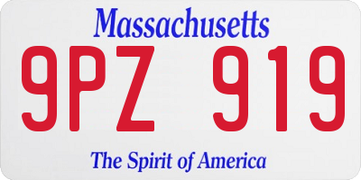 MA license plate 9PZ919