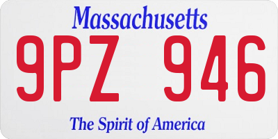 MA license plate 9PZ946