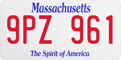 MA license plate 9PZ961