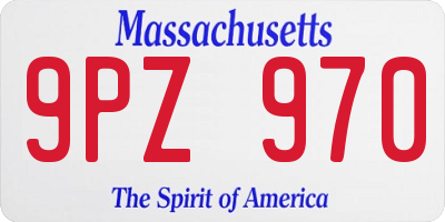 MA license plate 9PZ970