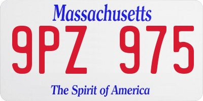 MA license plate 9PZ975
