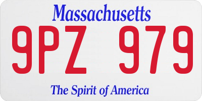 MA license plate 9PZ979
