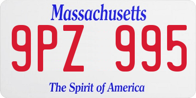 MA license plate 9PZ995