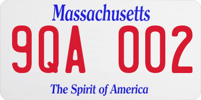 MA license plate 9QA002