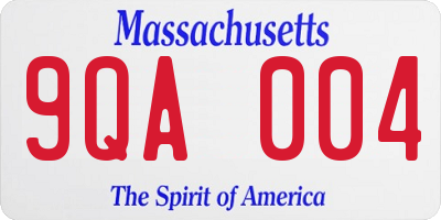 MA license plate 9QA004