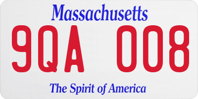 MA license plate 9QA008