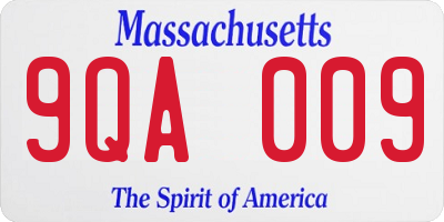 MA license plate 9QA009