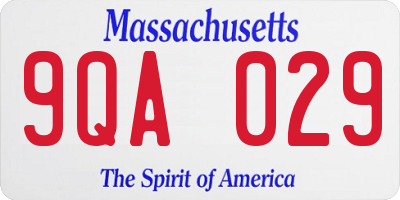 MA license plate 9QA029