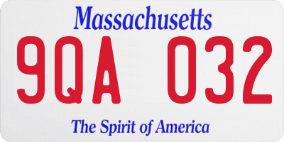 MA license plate 9QA032