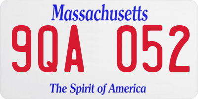 MA license plate 9QA052