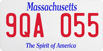 MA license plate 9QA055