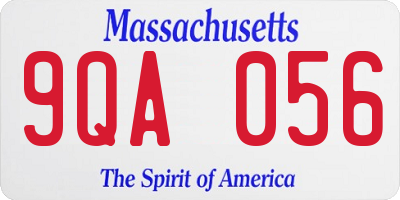 MA license plate 9QA056